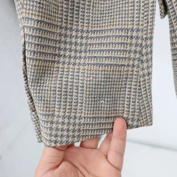 Vintage Polo Ralph Lauren Sport Coat mens 44R houndstooth plaid tweed union made